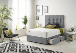 Somnior Beds Somnior Galaxy Plush Charcoal 4Ft Memory Foam Divan Bed With 2 Drawers, Mattress & Headboard - Small Double - thumbnail 3