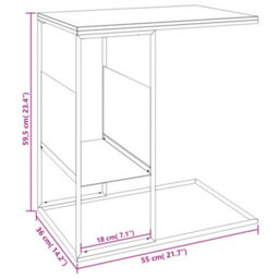 Berkfield Stylish Side Table White 55X36X59.5 Cm Engineered Wood - thumbnail 6