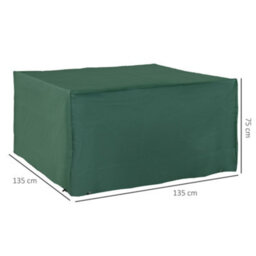 Outsunny 135X135X75Cm Uv Rain Protective Cover For Garden Patio Wicker Rattan - thumbnail 3