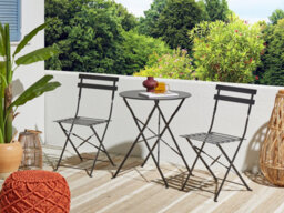 Beliani Bistro Set Folding Fiori Metal Black - thumbnail 2