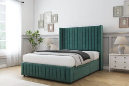 "Sloomy Marlborough Emerald Plush Divan Bed Set No Drawers - 54"" Wingback & 12"" Footboard 3' Single" - thumbnail 2