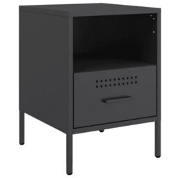 Berkfield Bedside Cabinets 2 Pcs Black 36X39X50.5 Cm Steel - thumbnail 5