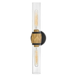 Luminosa Lighting Elstead Hinkley Ellison Bathroom Wall Lamp Contemporary Black, Heritage Brass Ip44 2X E27 - thumbnail 5