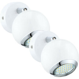 2-Pack Round Wall Spot Lights With White Chrome Finish And Gu10 Bulb Included - thumbnail 1