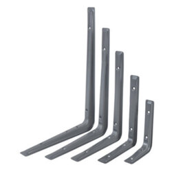 Pluto Grey Metal Steel Shelf Wall Brackets 190mm X 270mm X 25mm - 8 Pack - thumbnail 4