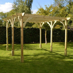 Rutland County Garden Furniture Premium Pergola 6 Posts - Wood - L300 X W780 X H270 Cm - Light Green - thumbnail 4