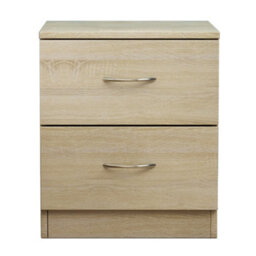 Sundaze Chest Of Drawers Bedroom Furniture Bedside Cabinet With Handle 2 Drawer Oak 40X36X47Cm - thumbnail 2
