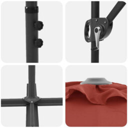 Berkfield Garden Cantilever Parasol Terracotta Powder-Coated Steel - thumbnail 9
