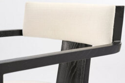 My Furniture Vista Carver Chair - Ivory, Linen-Effect Upholstered Dining Chair, Solid Ash Frame - thumbnail 4