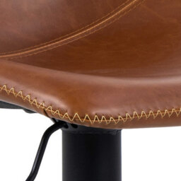 Wyld Haus Bogense Tan Faux Leather Adjustable Bar Stool With Cream Stitching - thumbnail 4