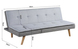 Mattress Guru Zuma Versatile 3 Seater Fabric Padded Sofa Bed, 3 Seater, Durable Hardwood Frame - Grey - thumbnail 5