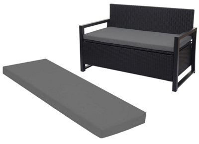 Crescent Waterproof Garden Bench Cushion Grey 4 Seater Outdoor Patio Seat Pad - image 1