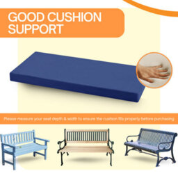 Crescent Waterproof Garden Bench Cushion Grey 4 Seater Outdoor Patio Seat Pad - thumbnail 2