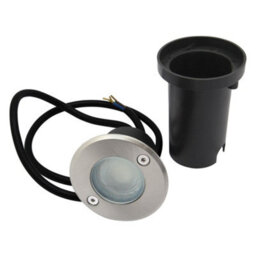 Long Life Lamps Company 5W Led Outdoor Ground Walkover Light Round Blue Brushed Chrome Finish Recessed Uplighter Gl05B - thumbnail 4