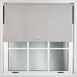 Furnished Thermal Blackout Roller Blinds With Triple Diamond Eyelets & Metal Fittings - Grey (W)65Cm (L)210Cm