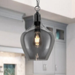 Long Life Lamps Company Modern Vintage Ceiling Smoked Grey Glass Pendant Lamp H3129 - thumbnail 6