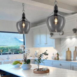 Long Life Lamps Company Modern Vintage Ceiling Smoked Grey Glass Pendant Lamp H3129 - thumbnail 9