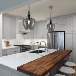 Long Life Lamps Company Modern Vintage Ceiling Smoked Grey Glass Pendant Lamp H3129 - thumbnail 7
