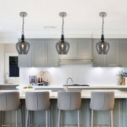Long Life Lamps Company Modern Vintage Ceiling Smoked Grey Glass Pendant Lamp H3129 - thumbnail 8