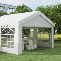 Outsunny 4M Gazebo Garden Marquee Canopy Party Carport Shelter Garage Tent White - thumbnail 8