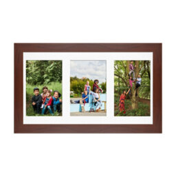 AK Frames 40X20Cm Rose Wood Modern Multi Photo Frame With White Mount - Holds 3 Apertures (3X) 6X4 Photos - thumbnail 1