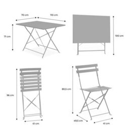 Sweeek - 4-Seater Folding Metal Bistro Garden Table Terracotta 110X70X71 Cm - Emilia - thumbnail 6