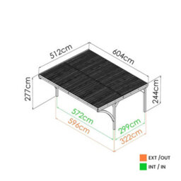 Cerland Victor Modern Double Wooden Carport 6 X 5M With Galvanised Concrete-In Feet - thumbnail 4