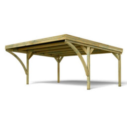 Cerland Victor Modern Double Wooden Carport 6 X 5M With Galvanised Concrete-In Feet - thumbnail 3