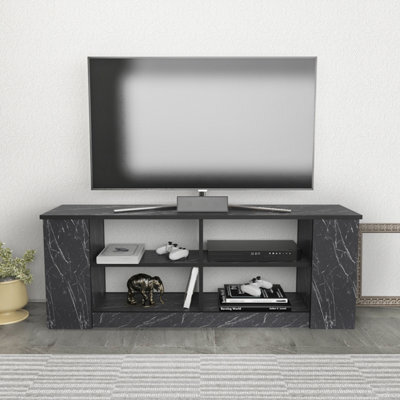 Decorotika Space Tv Stand Tv Unit For Tvs Up To 55 Inch Black Marble Effect - image 1