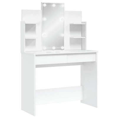 Berkfield Elegant Dressing Table With Led Lights White 96X40X142 Cm