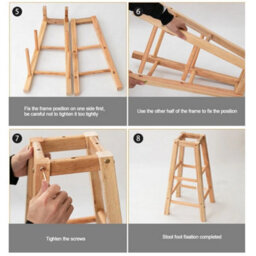 1Pc Breakfast Seat Wooden Bar Stools Pub Stool Dining Chair 60Cm Bar Stool - thumbnail 3