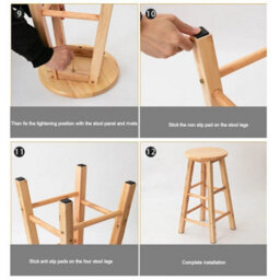 1Pc Breakfast Seat Wooden Bar Stools Pub Stool Dining Chair 60Cm Bar Stool - thumbnail 4