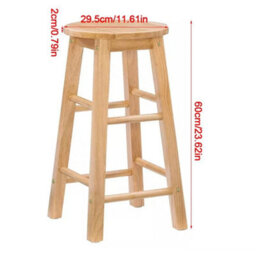 1Pc Breakfast Seat Wooden Bar Stools Pub Stool Dining Chair 60Cm Bar Stool - thumbnail 5