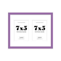 14X11 Inch 2 Opening Photo Collage Frame, Display Two 7X5 Inch Photos, Multi Aperture Family Picture Frame, Purple - thumbnail 2