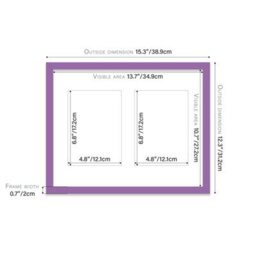 14X11 Inch 2 Opening Photo Collage Frame, Display Two 7X5 Inch Photos, Multi Aperture Family Picture Frame, Purple - thumbnail 4