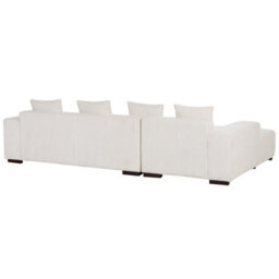 Beliani Corner Sofa 4 Seater Lungo Corduroy Off-White With Ottoman Right Hand - thumbnail 8