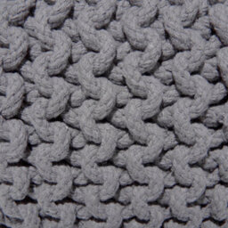 Beliani Dark Grey Knitted Pouf Ottoman 40 X 25 Cm - Cotton Cover, Eps Filling - thumbnail 5