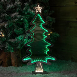 Samuel Alexander 60Cm Light Up Christmas Tree Infinity Decoration With Green Leds On Metal Base - thumbnail 7