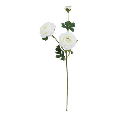 Hill Interiors The Natural Garden Collection Ranunculus Artificial Flower White (One Size) - image 1