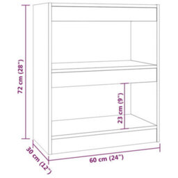 Berkfield Book Cabinet/room Divider Grey Sonoma 60X30X72 Cm - thumbnail 7