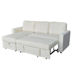 Aspire Nexis Corner Sofa Bed With Storage, Chaise On The Left, Natural - thumbnail 3