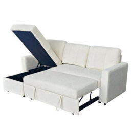 Aspire Nexis Corner Sofa Bed With Storage, Chaise On The Left, Natural - thumbnail 4