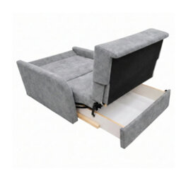 Armchair Sofa Bed With Guest Sleep Function And Bedding Box Easy 1 Light Grey Bonnell Sprung Compact Design For Living Room - thumbnail 4