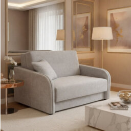 Armchair Sofa Bed With Guest Sleep Function And Bedding Box Easy 1 Light Grey Bonnell Sprung Compact Design For Living Room