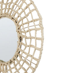 Wyld And Coco Bohonest Round Wall Hanging Mirror With Natural Rope Frame, 60Cm - thumbnail 5