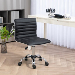 Homcom Armless Mid-Back Adjustable Office Chair With 360 Swivel Black