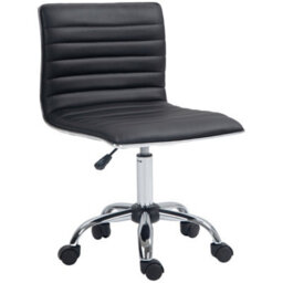 Homcom Armless Mid-Back Adjustable Office Chair With 360 Swivel Black - thumbnail 2