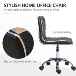 Homcom Armless Mid-Back Adjustable Office Chair With 360 Swivel Black - thumbnail 5