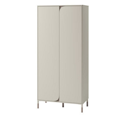 Arte Harmony 01 Hinged Wardrobe In Cashmere & Truffle - 920mm X 2010mm X 500mm - Sleek Organisation With Push-To-Open - image 1