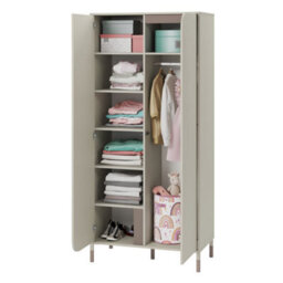 Arte Harmony 01 Hinged Wardrobe In Cashmere & Truffle - 920mm X 2010mm X 500mm - Sleek Organisation With Push-To-Open - thumbnail 3